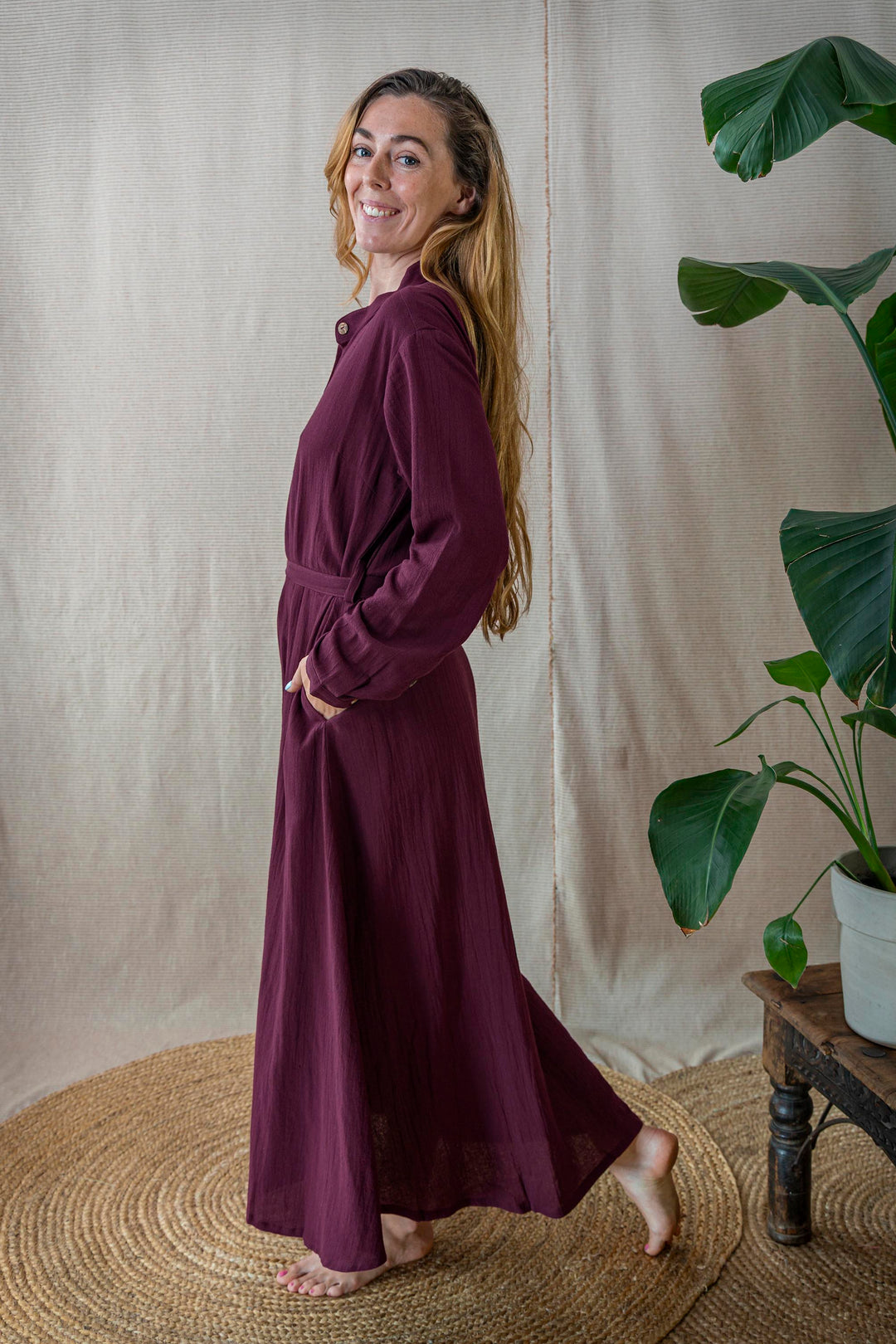 Maxi Kleid CARA ~ AUBERGINE