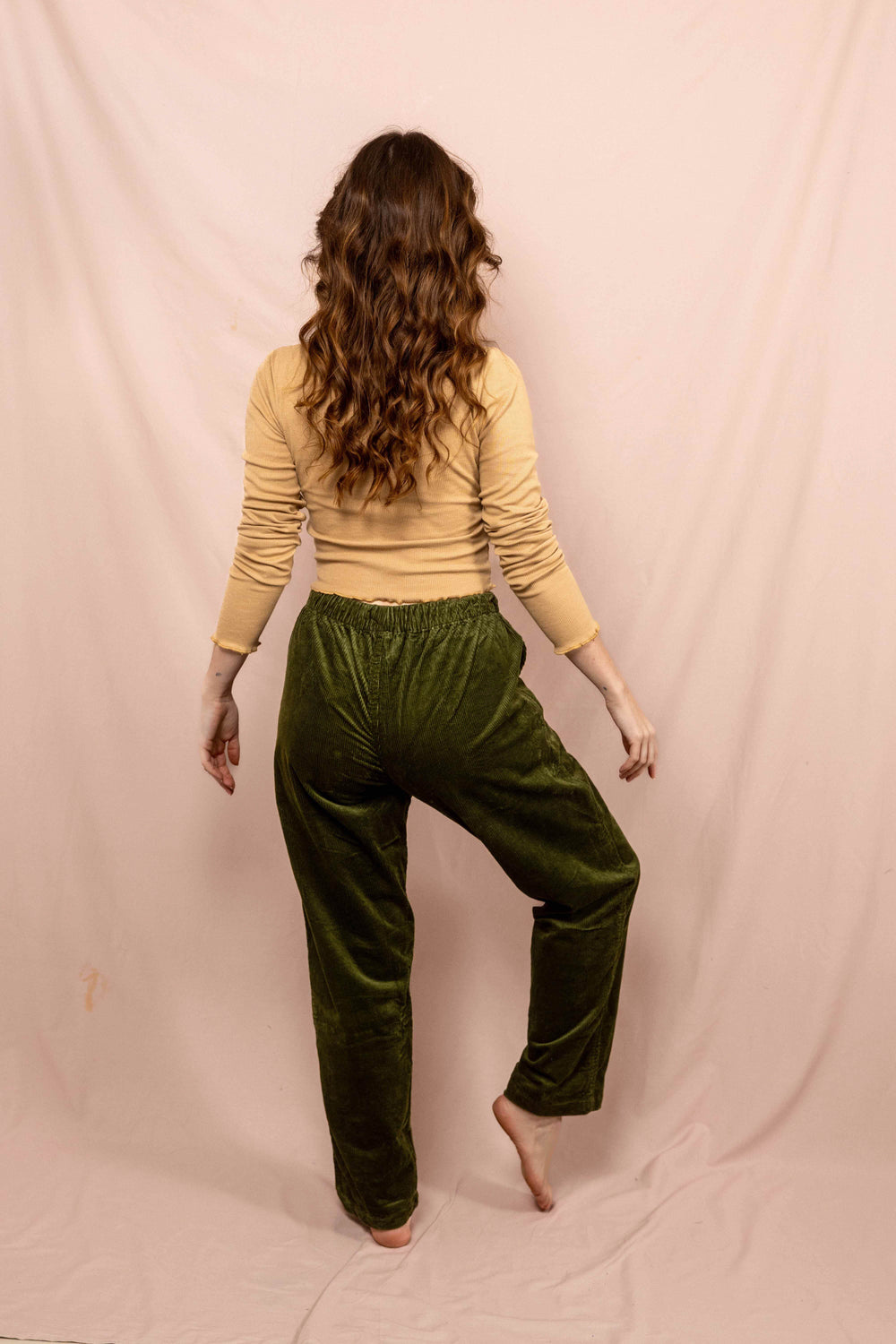 lockere cord hose, Urlaub, weite hose, relaxed hose, Grün