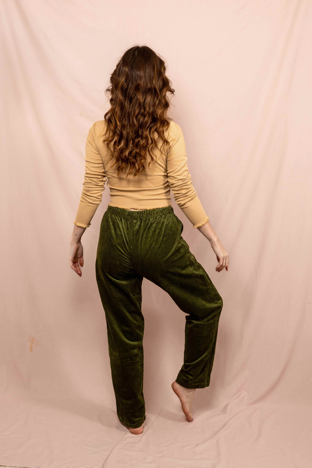 lockere cord hose, Urlaub, weite hose, relaxed hose, Grün