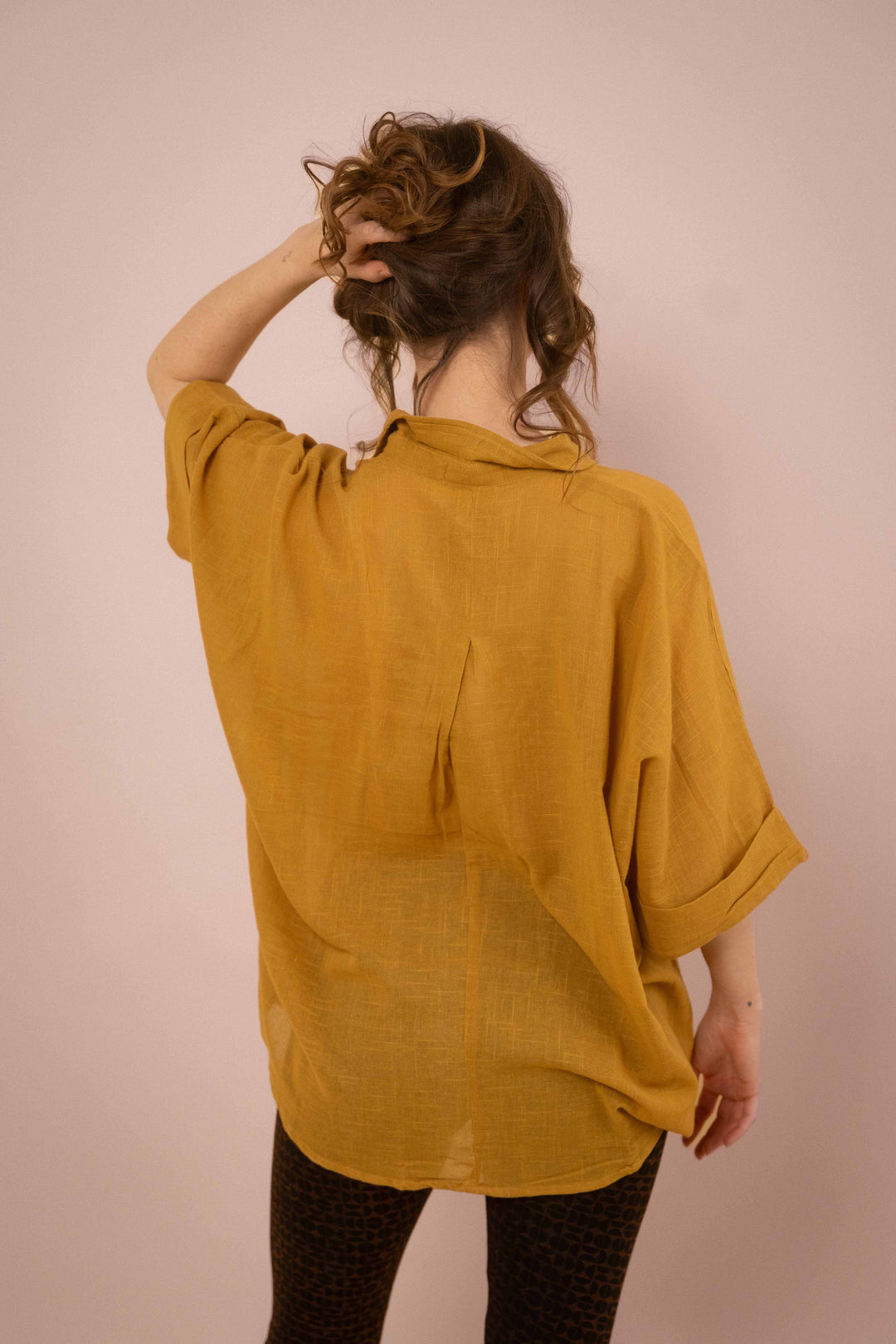 Hemd ~ JAMIE Mustard in Slub Baumwolle