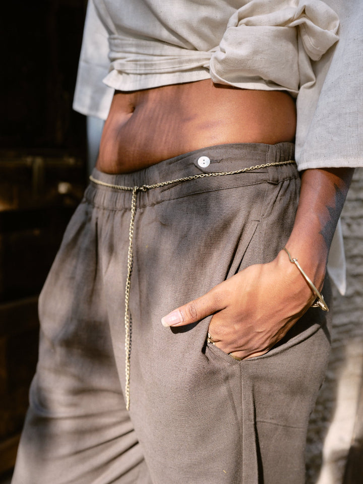 Maxi Hose aus reiner Baumwolle, Weite Baumwollhose, Beduinenhose.