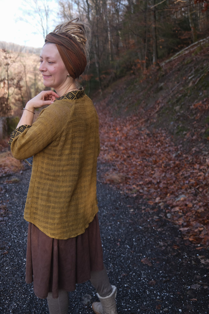 Mesh cardigan ~ Mustard