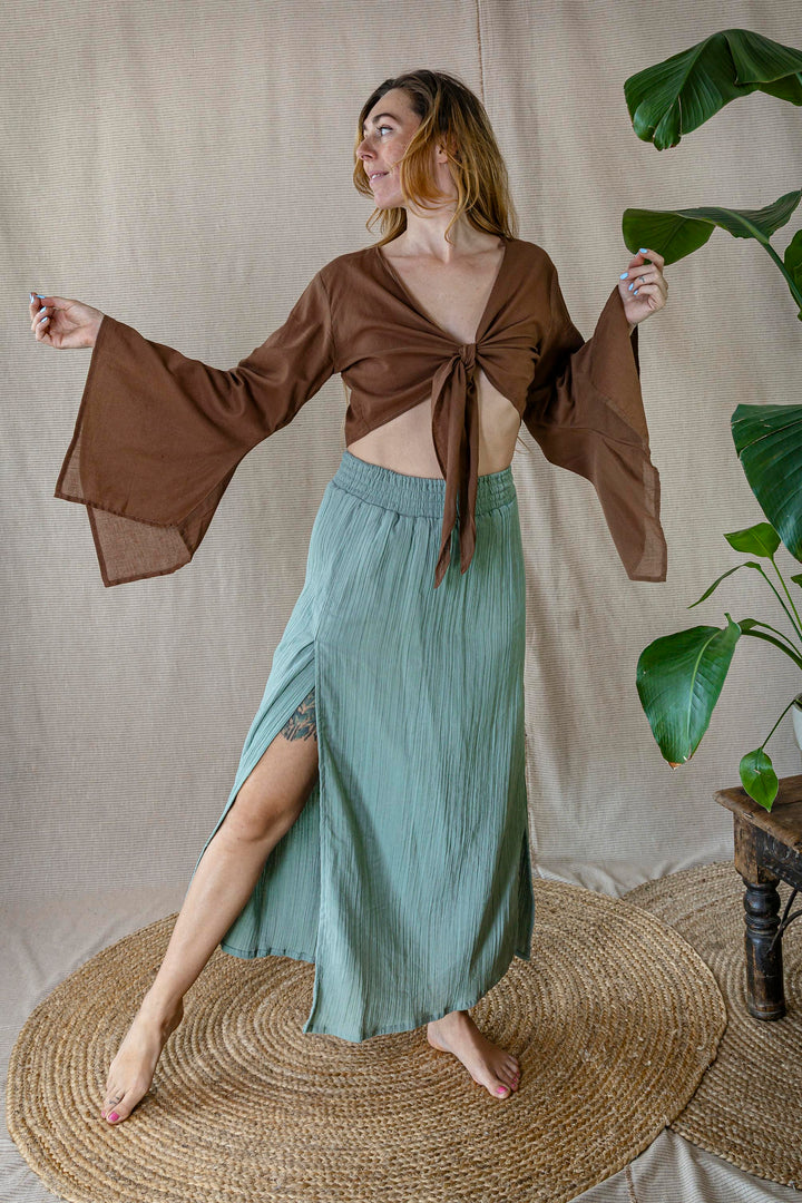 Wickelbluse FREE FLOW ~ CACAO