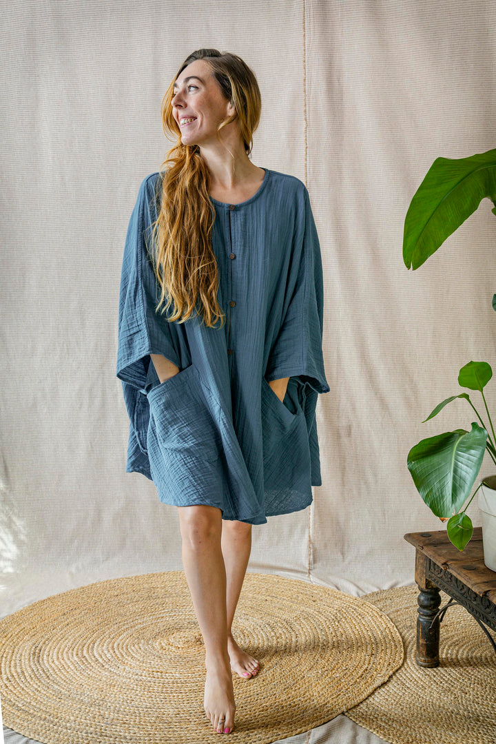 Musselin Poncho-Kleid ~ SKY