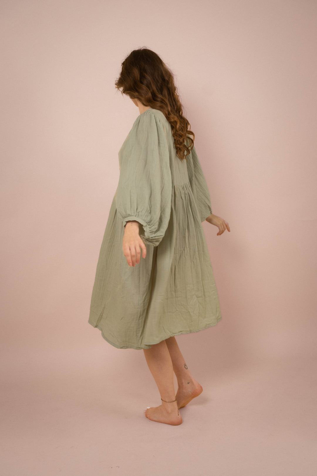 Musselin Kleid ~ OLIVIA Salbei