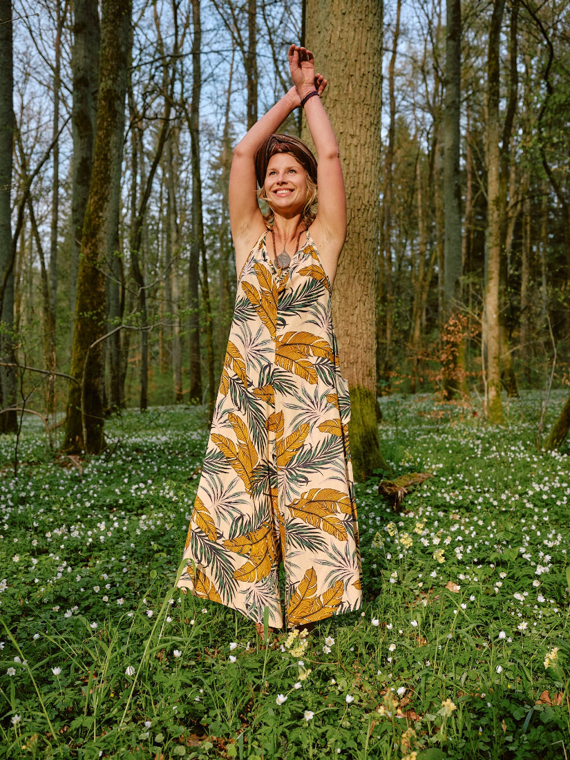Jumpsuit ~ JADE. Vintage Einteiler. Hosenkleid. 100% Baumwolle.