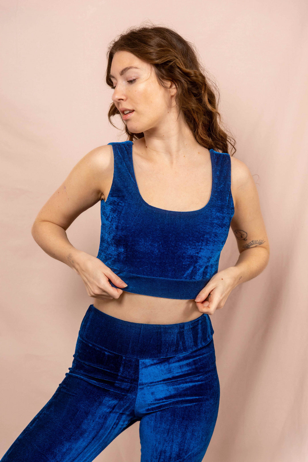 yogatop, Top, Sporttop, trägertop, blau, Damen, sport oberteil, Samt top