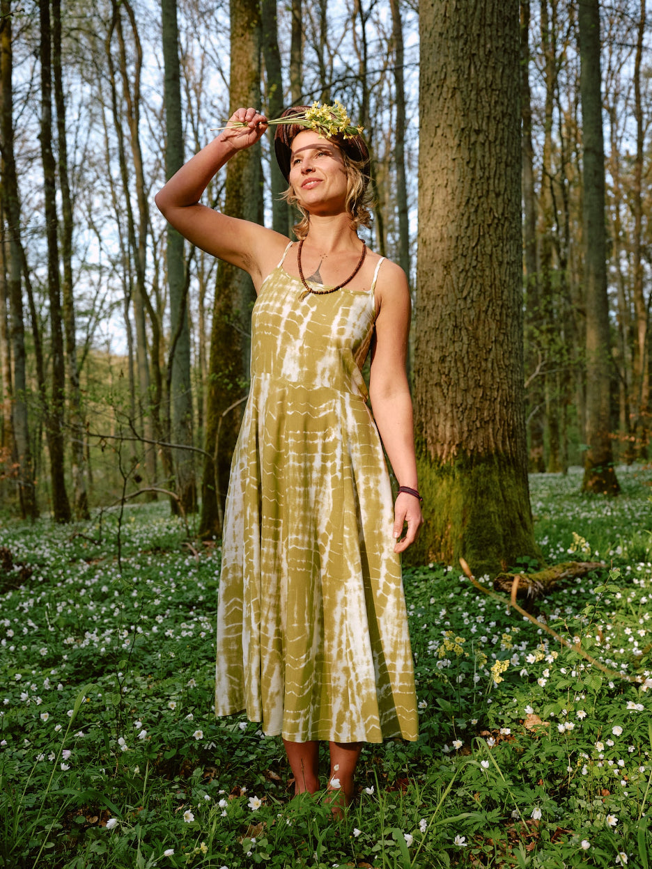 Batik Kleid FAIRY, Langes Blockprint-Keid ANEETA, Trägerkleid, Ärmellos, Sommerkleid, Maxikleid in Rot, Vintagekleid, Urlaubskleid, Strandkleid, 