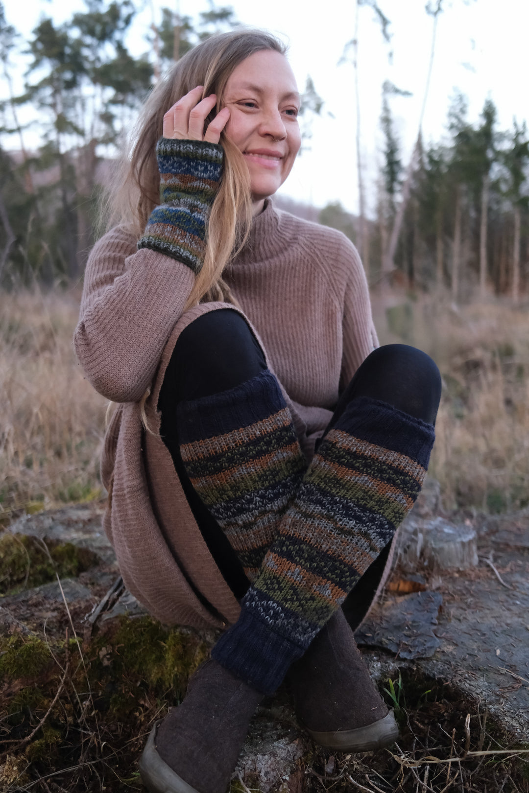 Beinstulpen mit Norwegermuster