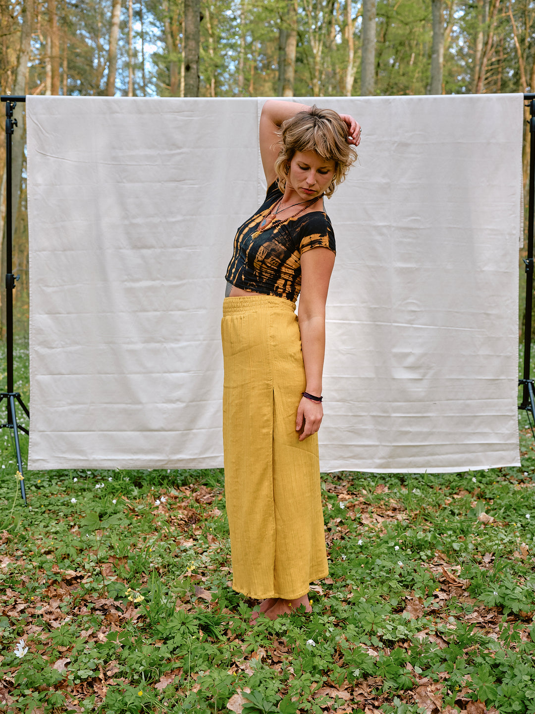 Musselin Rock Soleil in mustard yellow
