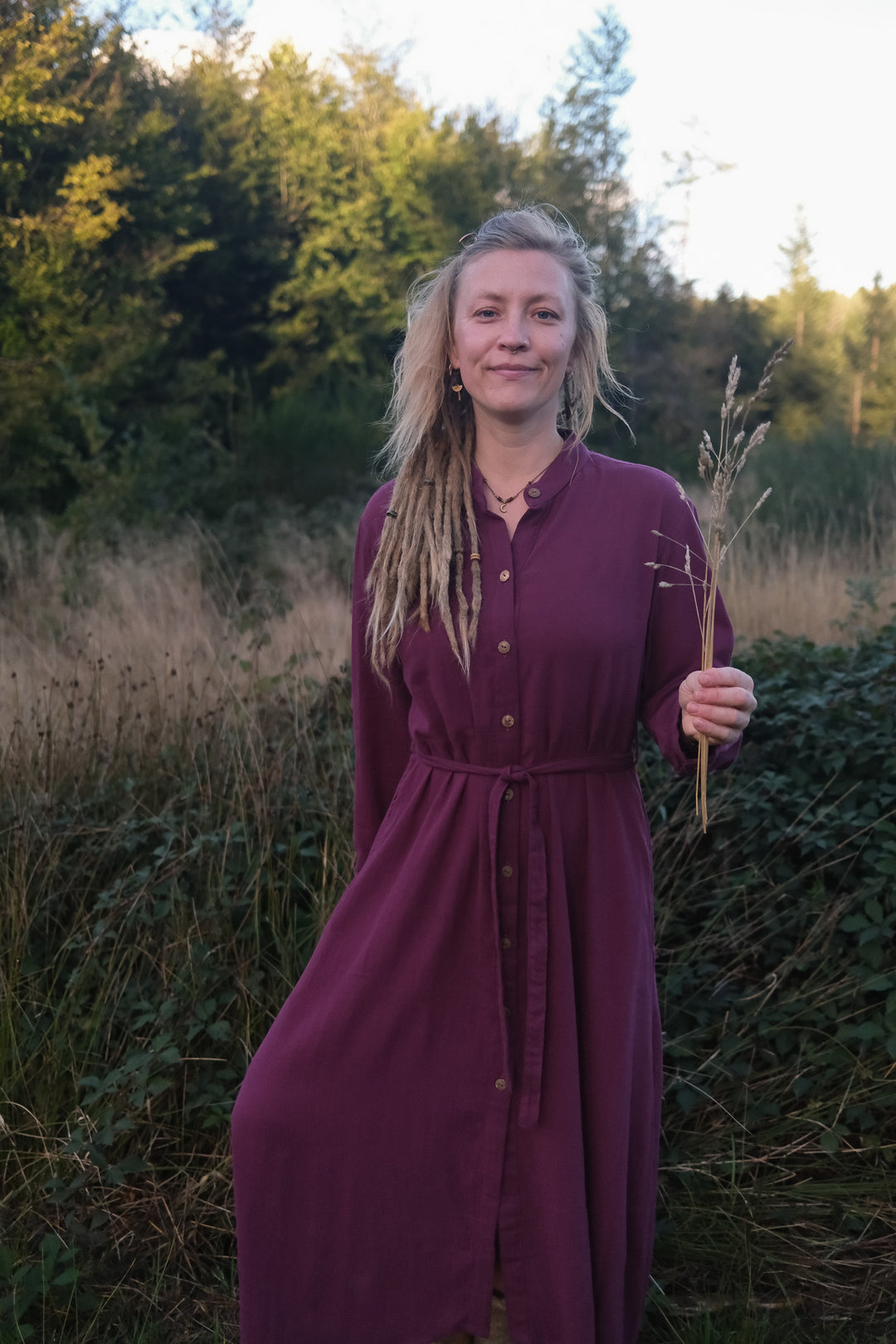 Maxi Kleid CARA ~ AUBERGINE