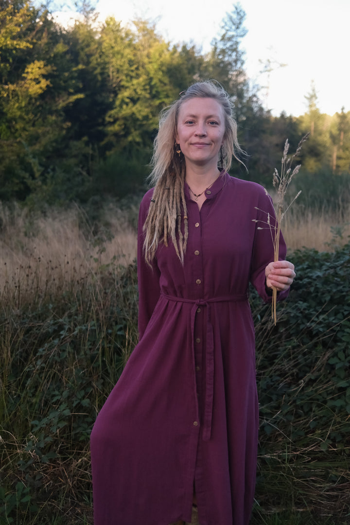 Maxi Kleid CARA ~ AUBERGINE