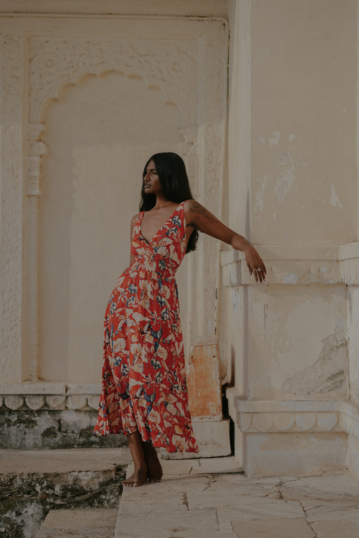 Blumenkleid ~ FLORA rot
