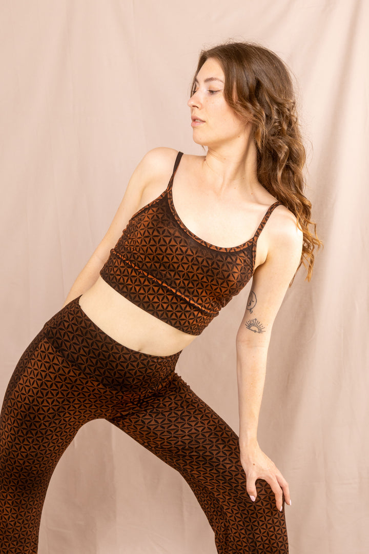 Flared Leggins ~ Blume des Lebens ~ Rost