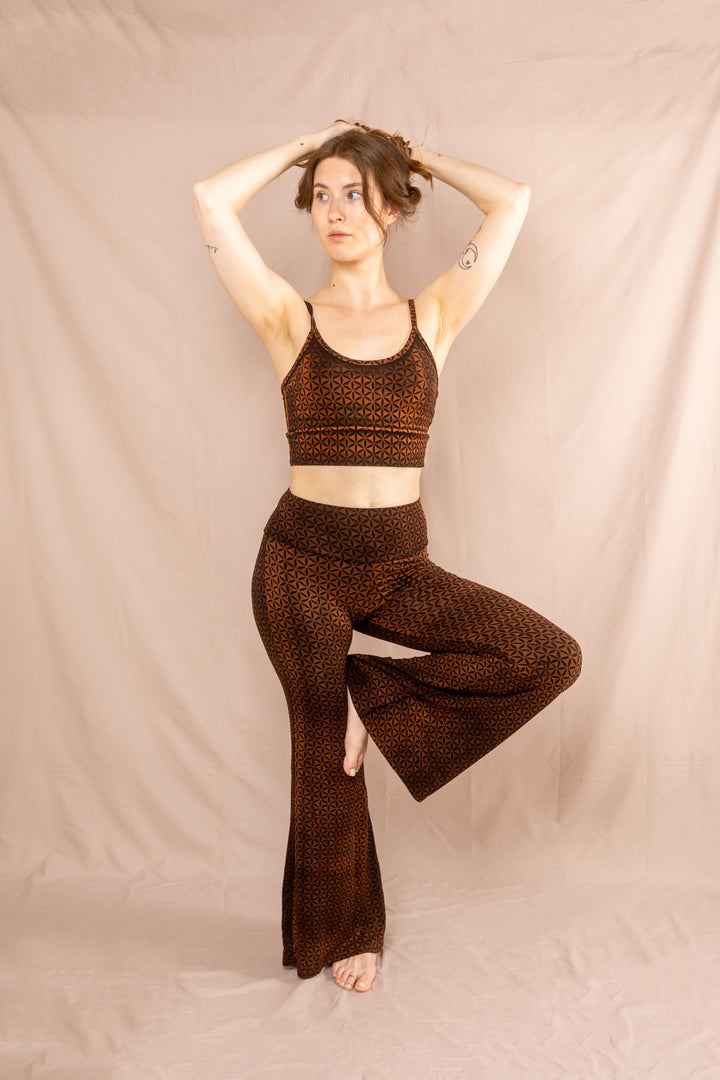 Flared Leggins ~ Blume des Lebens ~ Rost