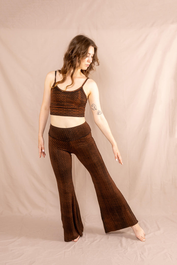Flared Leggins ~ Blume des Lebens ~ Rost
