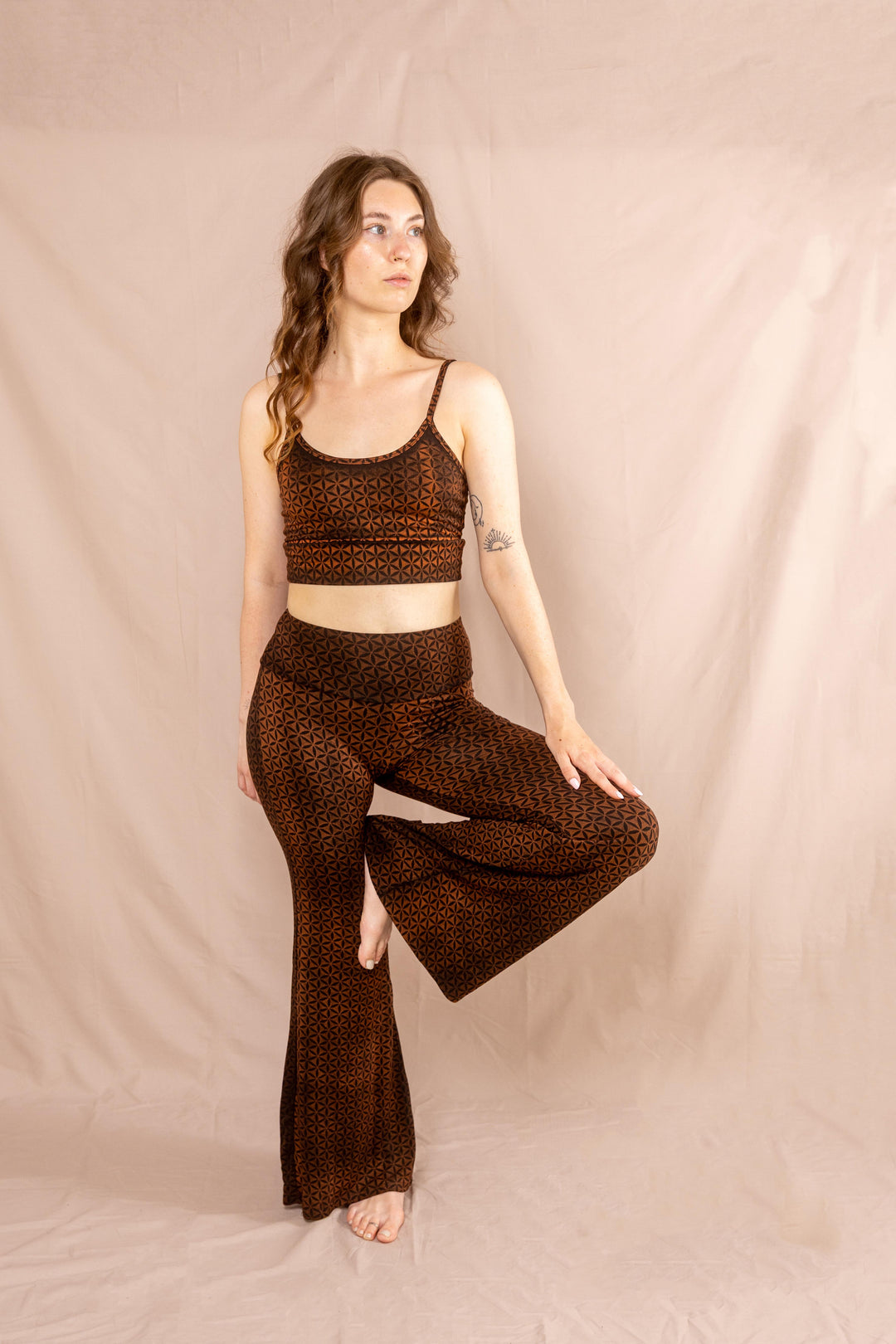 Flared Leggins ~ Blume des Lebens ~ Rost