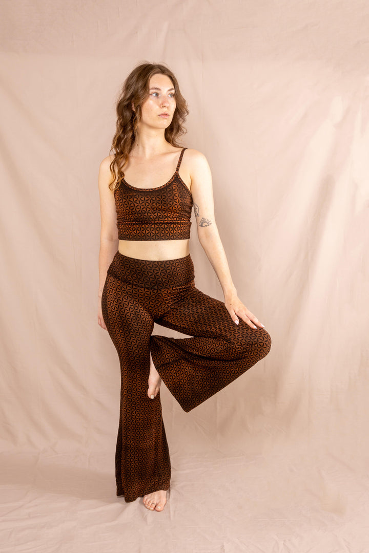 Flared Leggins ~ Blume des Lebens ~ Rost