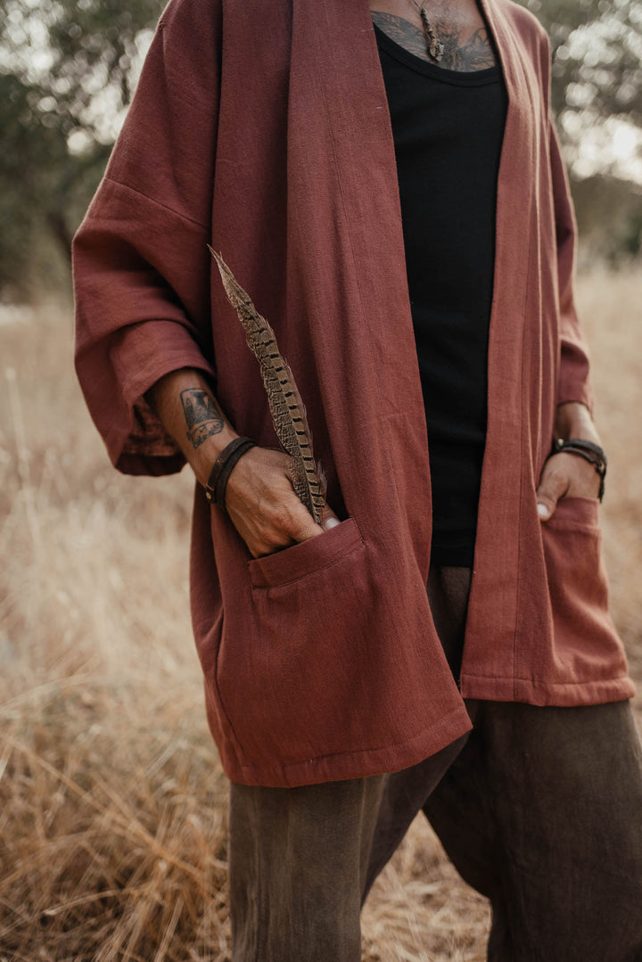 Unisex Kimono ~ AAREN rost aus Baumwolle