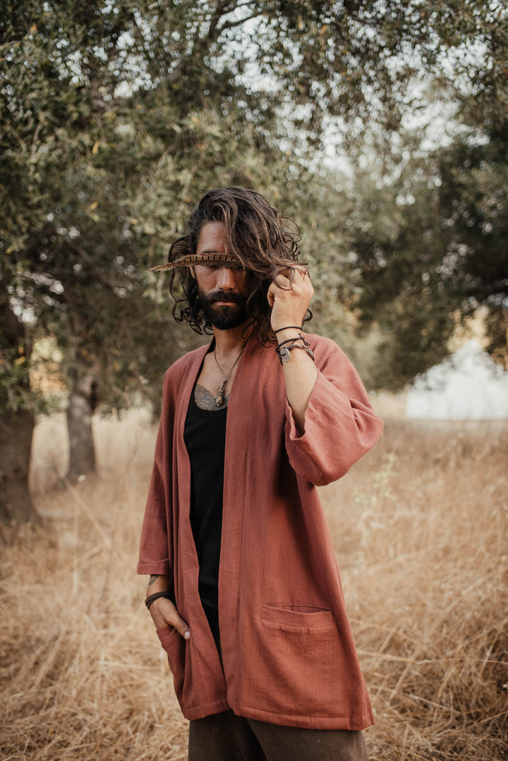 Unisex Kimono ~ AAREN rost aus Baumwolle