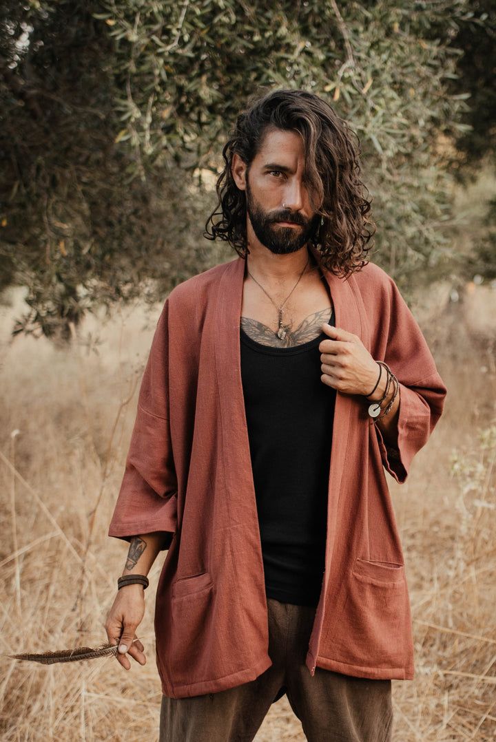 Unisex Kimono ~ AAREN rost aus Baumwolle