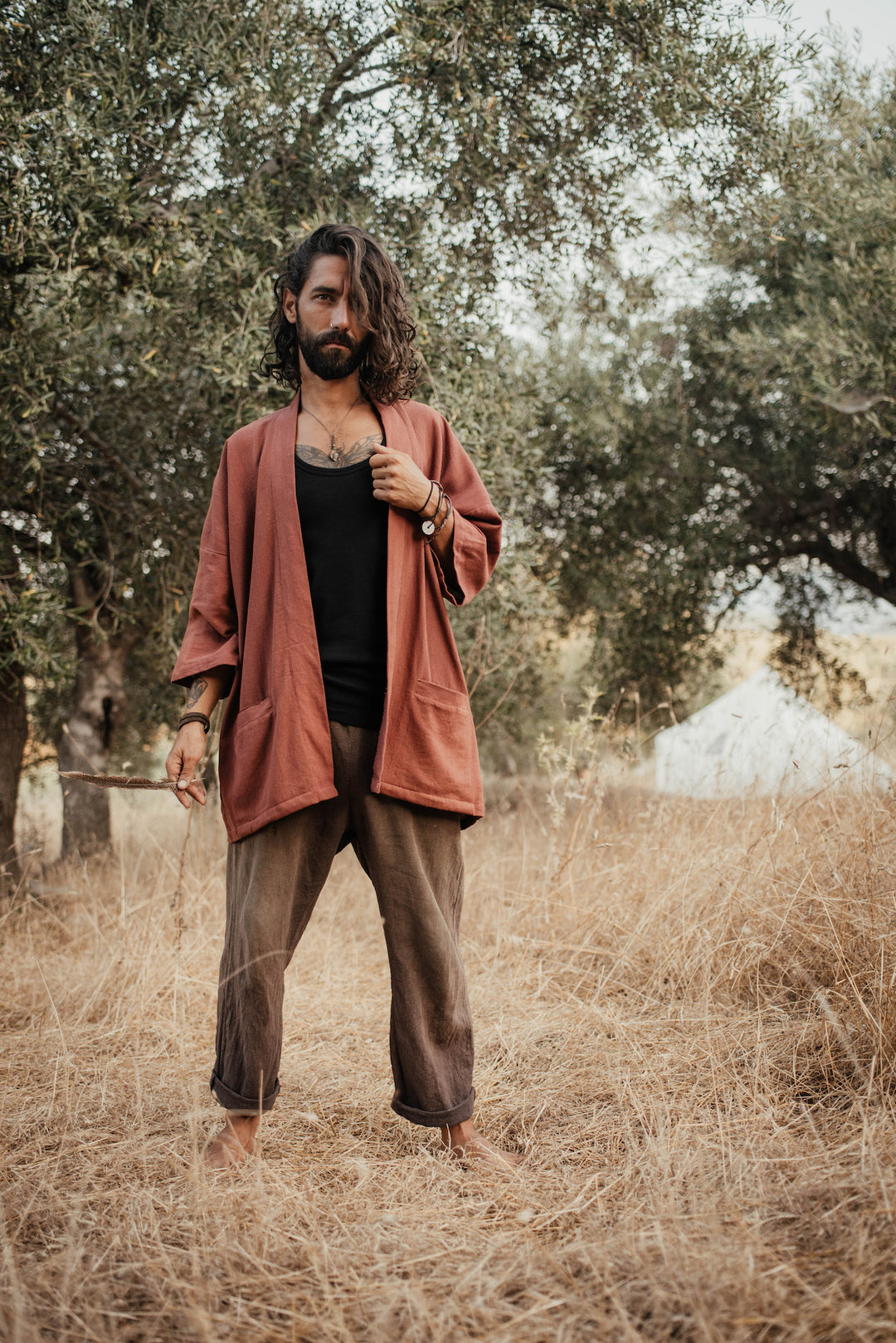Unisex Kimono ~ AAREN rost aus Baumwolle