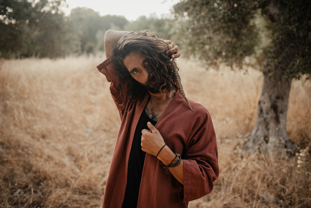 Unisex Kimono ~ AAREN rost aus Baumwolle