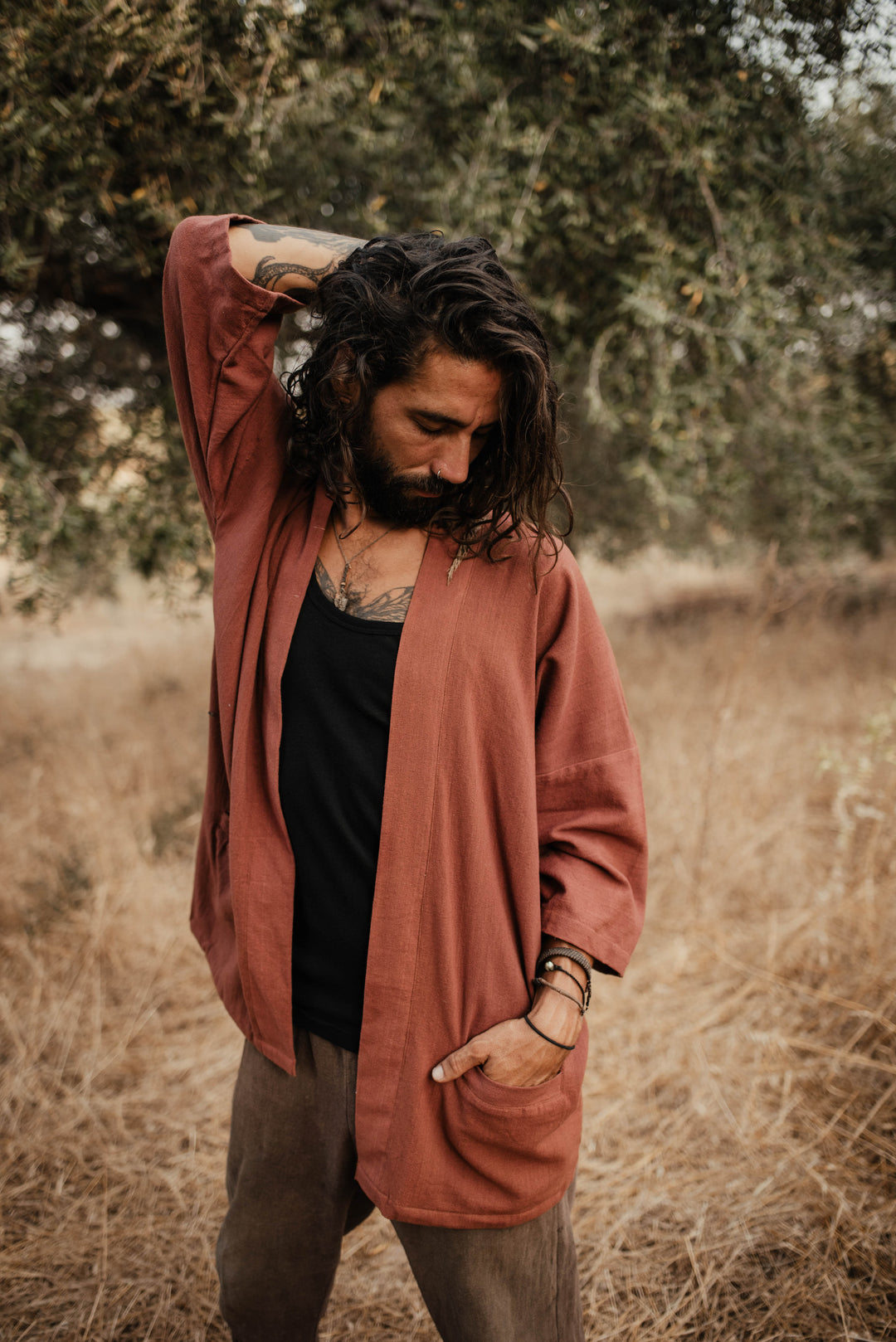 Unisex Kimono ~ AAREN rost aus Baumwolle