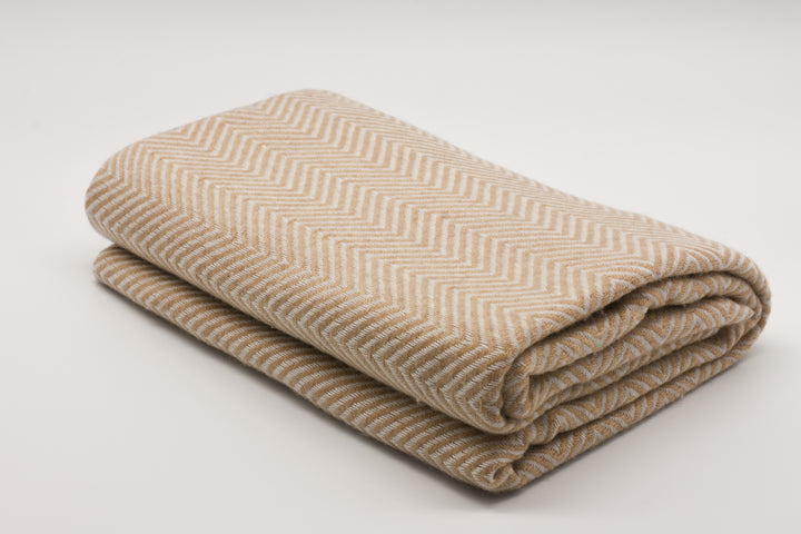Luxus Decke Bali aus 100% Kaschmir | 140x290 cm | Kaschmirdecke | Beige Cremeweiß