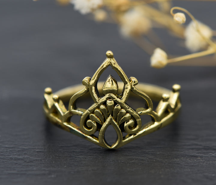 Ring crown tiara | Princess Ring | Brass | Boho jewelry