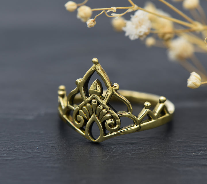 Ring crown tiara | Princess Ring | Brass | Boho jewelry