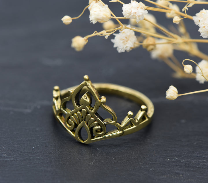 Ring crown tiara | Princess Ring | Brass | Boho jewelry