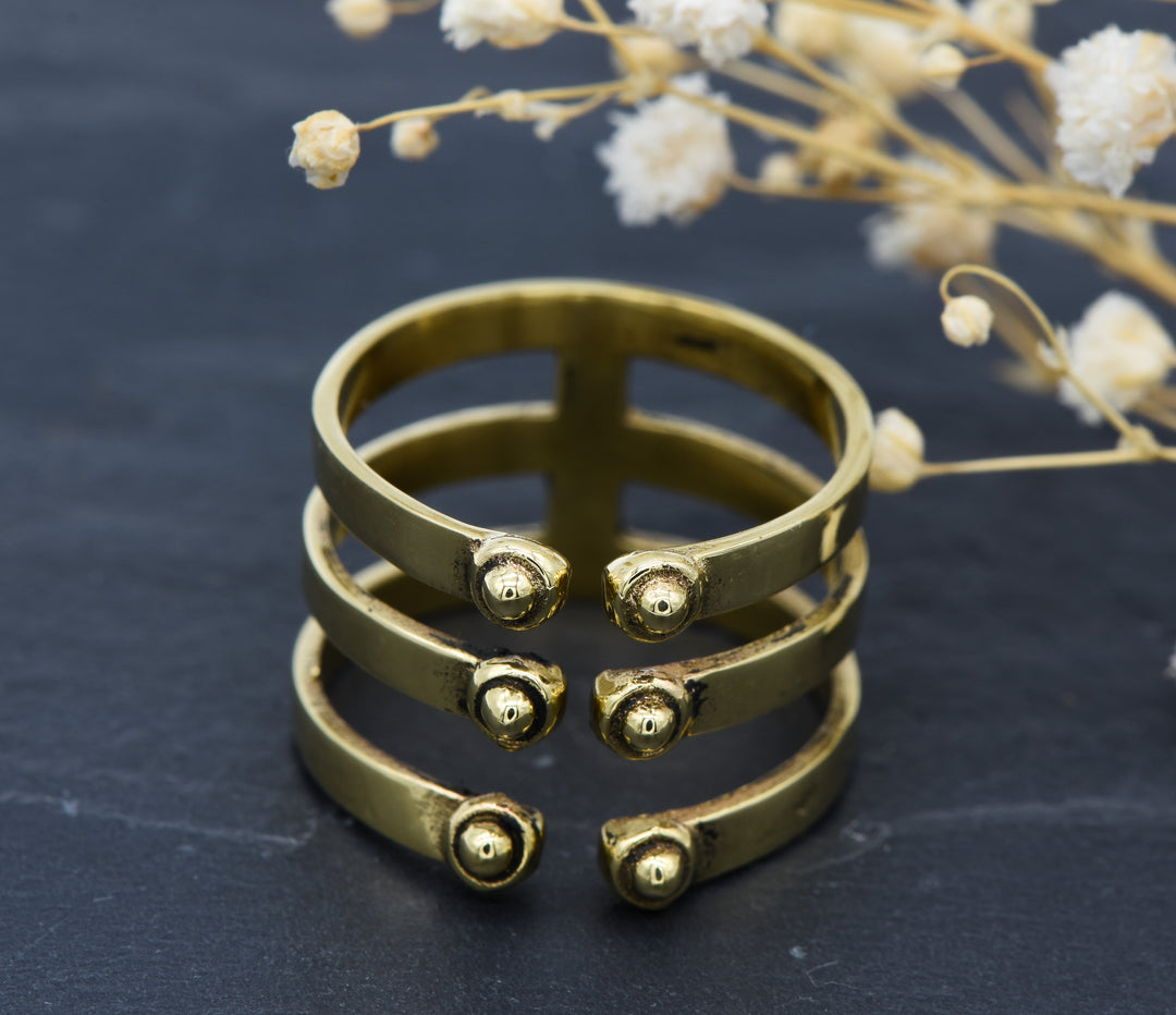 Triplet Ring Alanis | Brass | Boho jewelry
