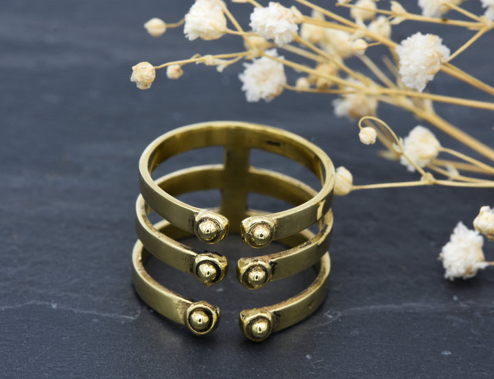 Triplet Ring Alanis | Brass | Boho jewelry