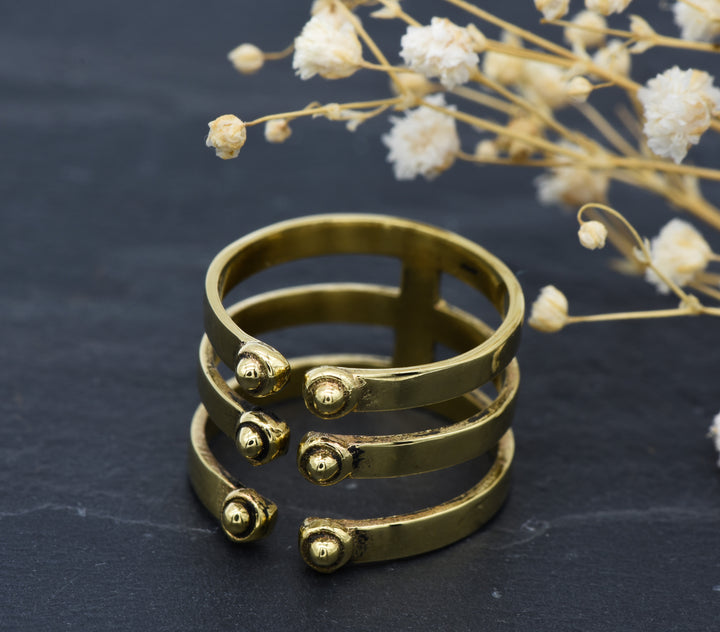 Triplet Ring Alanis | Brass | Boho jewelry