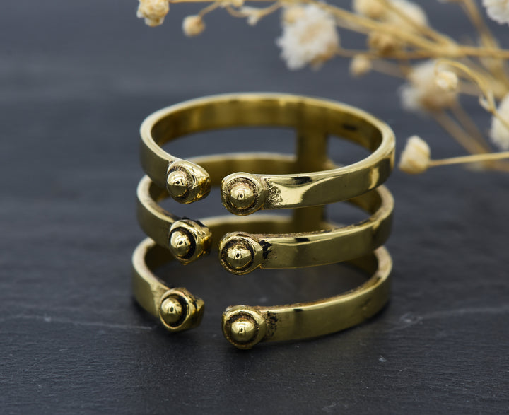 Triplet Ring Alanis | Brass | Boho jewelry