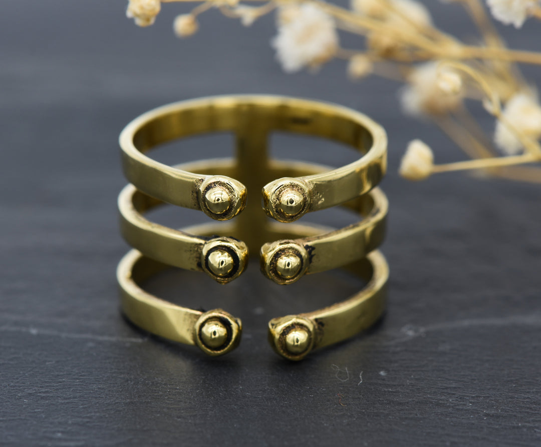 Triplet Ring Alanis | Brass | Boho jewelry