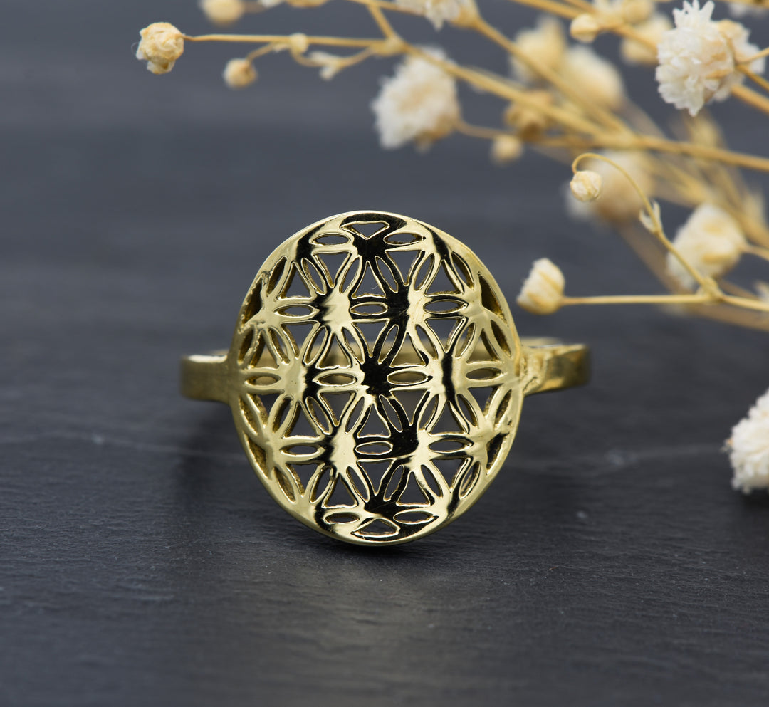 Blume des Lebens Ring | Messing | Yoga Tribe Jewellery