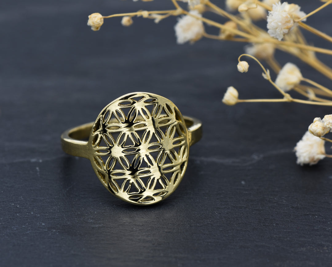 Blume des Lebens Ring | Messing | Yoga Tribe Jewellery