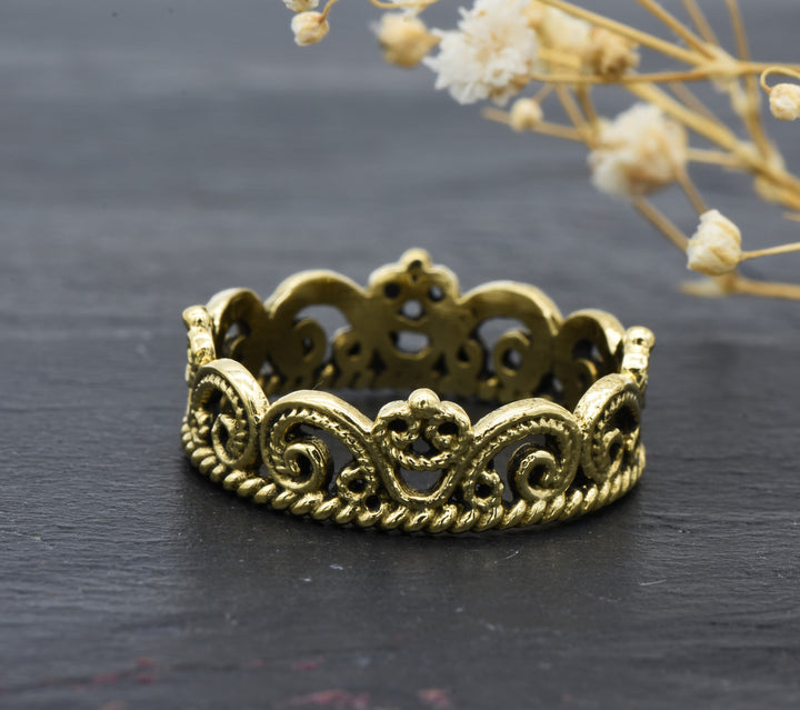 Krone Ring | Prinzessinnen Ring | Messing