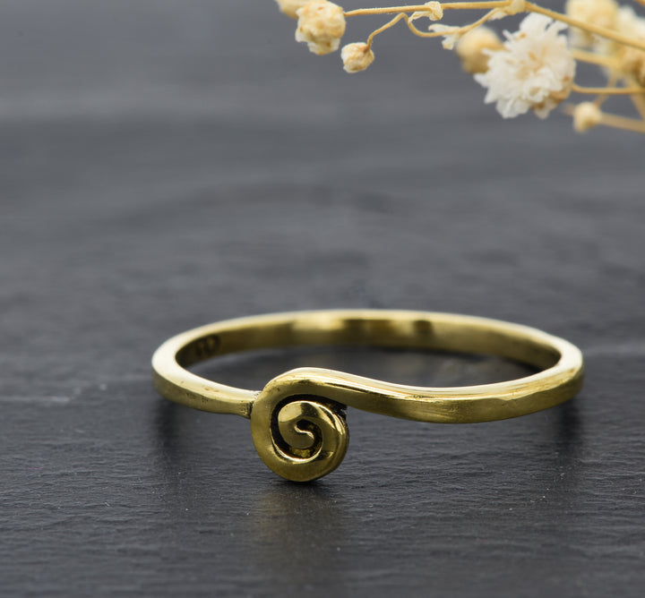 Elegante Spirale | Messing Ring | Boho-Schmuck