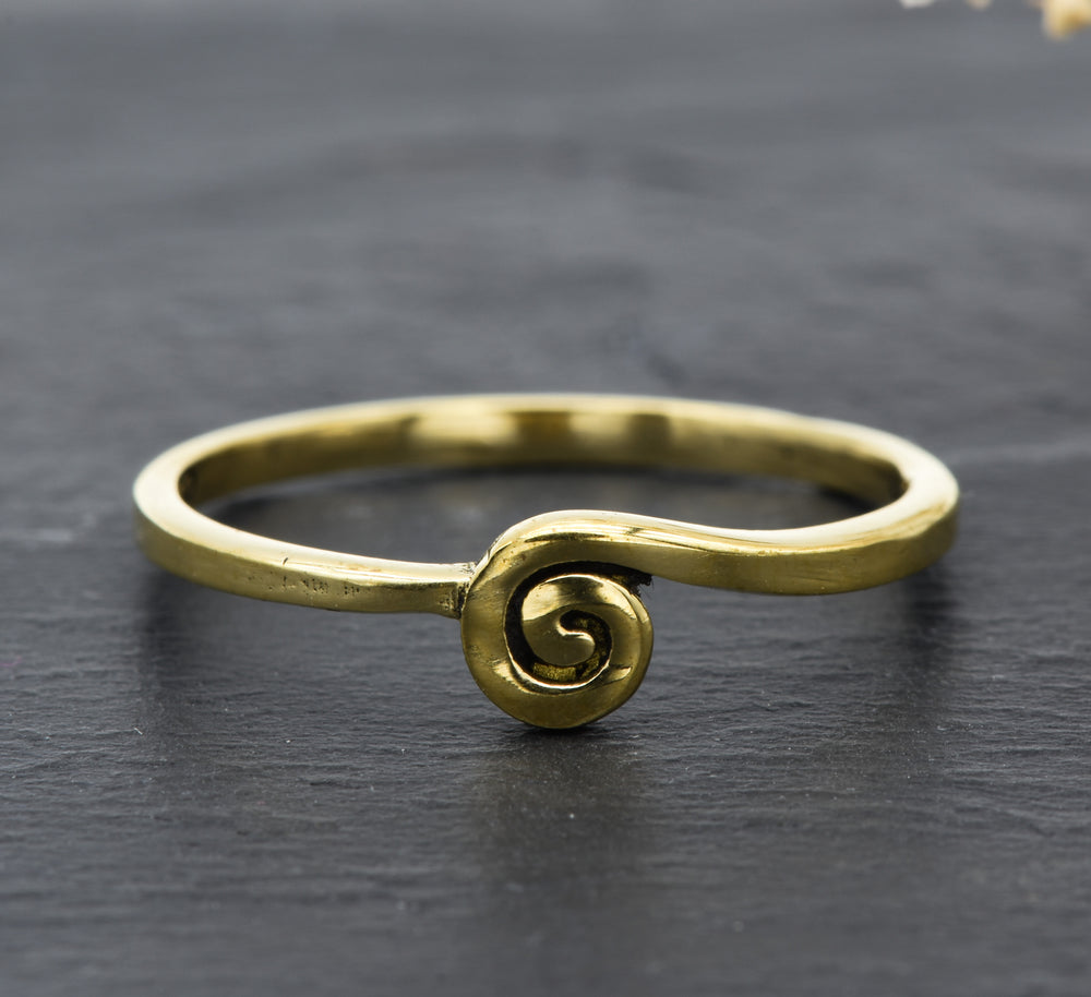 Elegante Spirale | Messing Ring | Boho-Schmuck