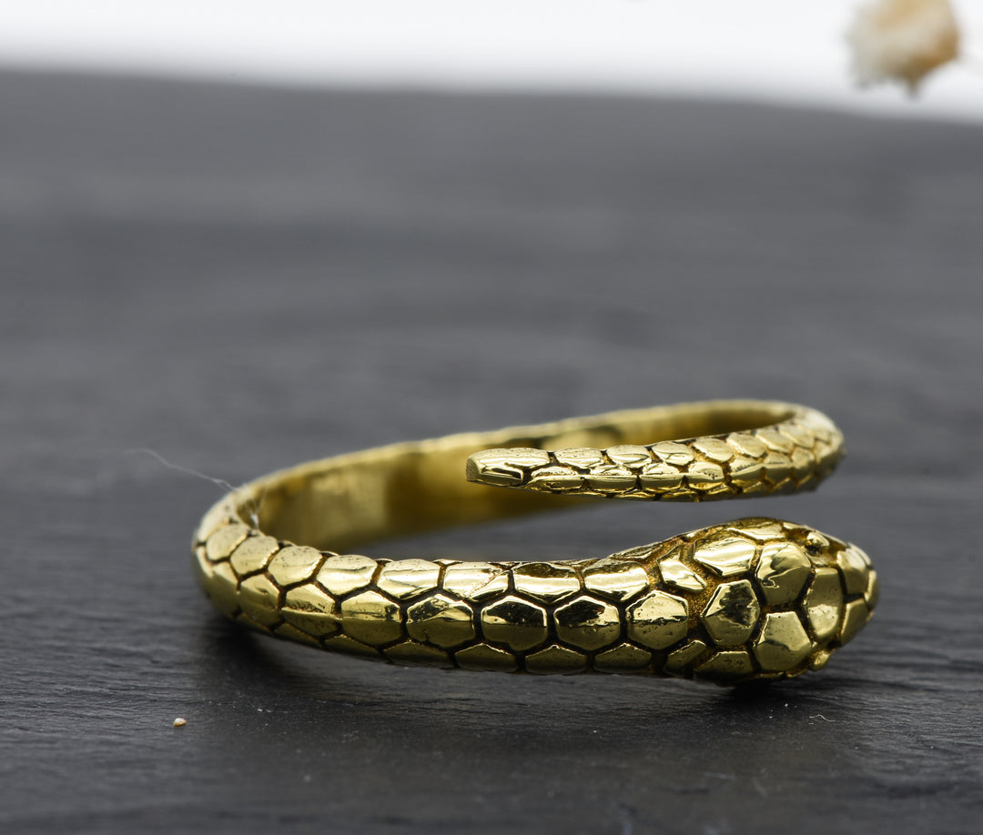 Schlangen Ring | Messing | Verstellbar | Snake