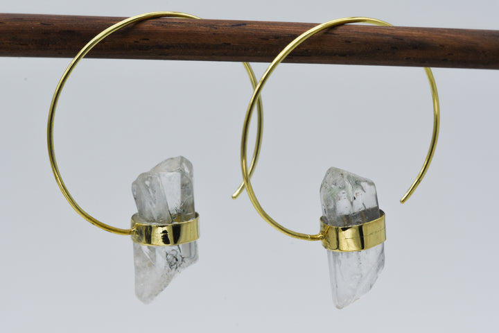 Crystal Ohrringe | Bergkristall & Messing | Crystal Silk Collection