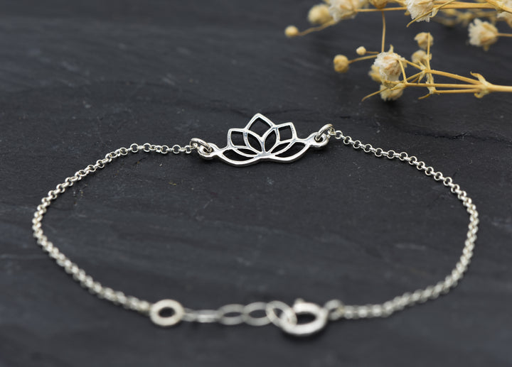 New arm chain lotus blossom | 925 sterling silver | Bracelet Lotus flower