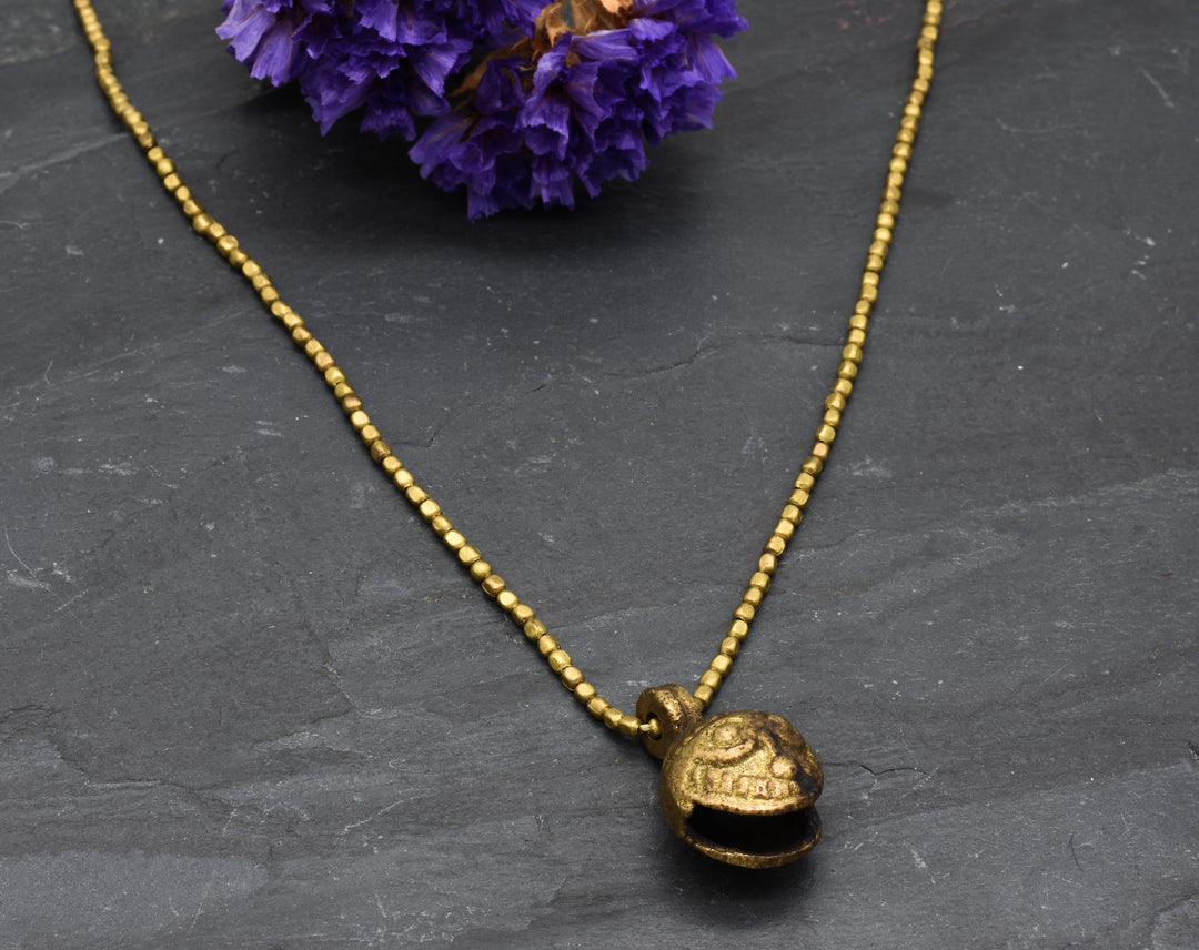 Kobra necklace | Snake with bell | Brass