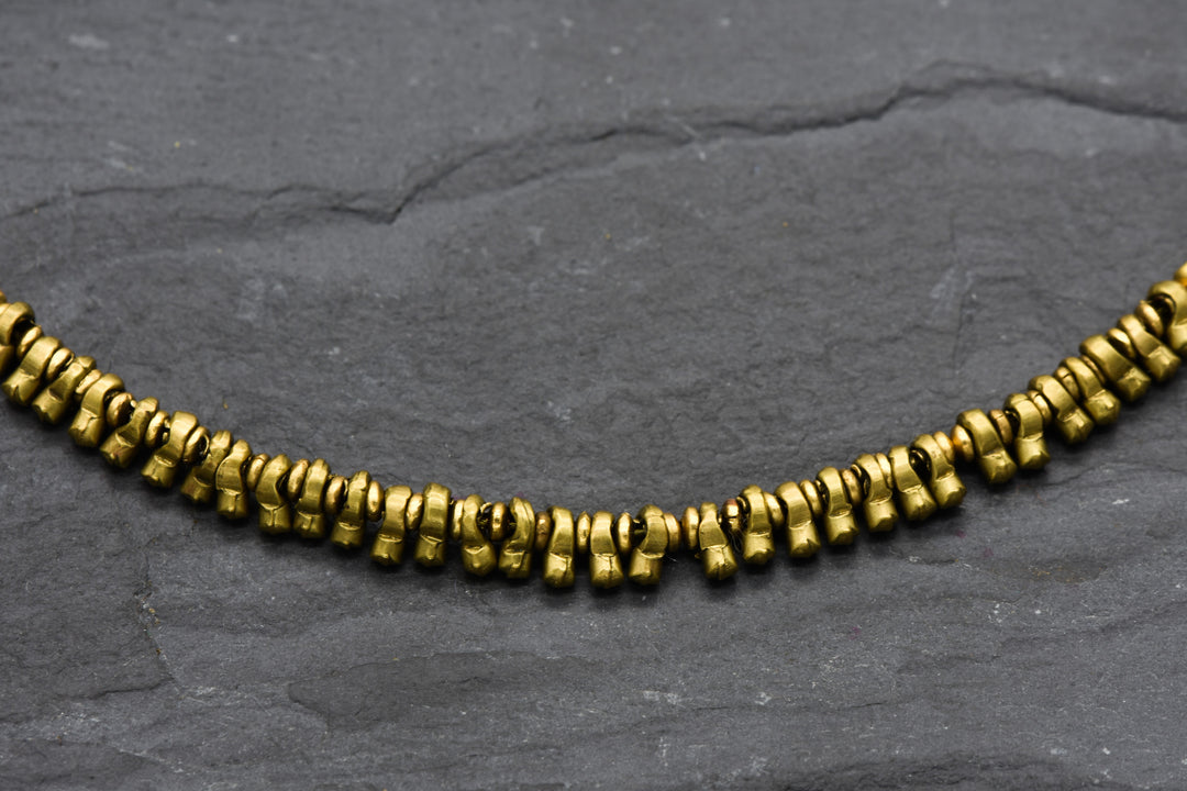 Halskette Hellrosa & Gold | Perlenkette | Messing