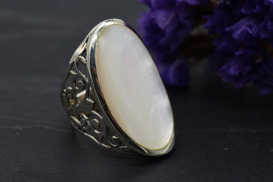 Perlmutt Ring „Lyrah“ | 925er Sterling Silber