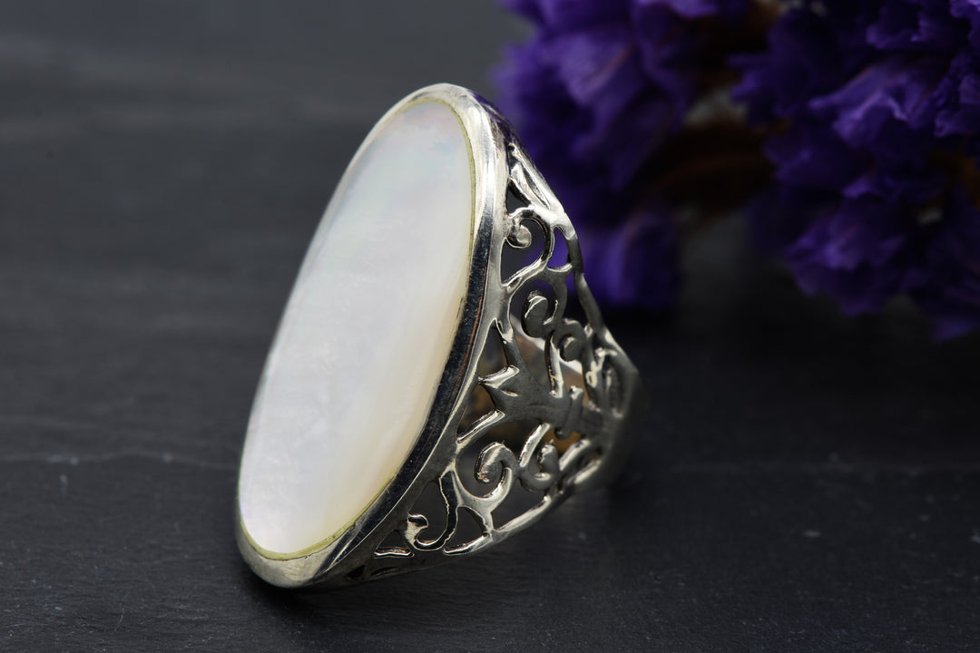 Perlmutt Ring „Lyrah“ | 925er Sterling Silber