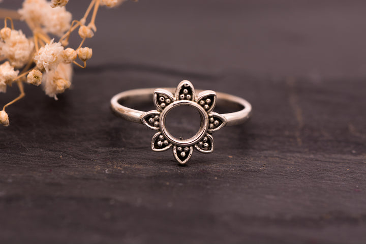 Sonnen Ring 925er Sterling Silber von vorne